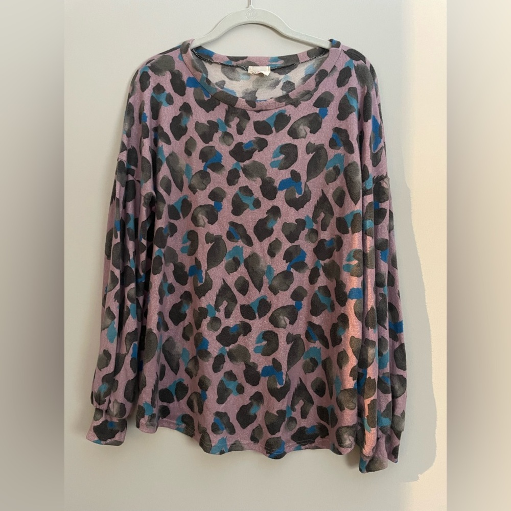 Pink Leopard Long Sleeve Top